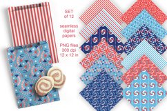 4th of July Various Seamless Patterned Papers Set of 12 PNG