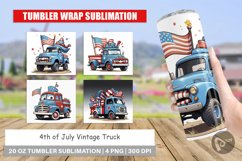 Tumbler Wrap 4th of July Vintage Truck Product Image 1