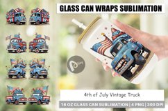 Glass Can Wraps 4th of July Vintage Truck Product Image 1