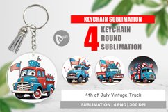 Keychain 4th of July Vintage Truck Product Image 1