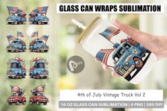 Glass Can Wraps 4th of July Vintage Truck Product Image 1