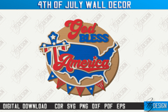 4th Of July Wall Decor Laser Cut, Patriotic Welcome Sign SVG Product Image 6