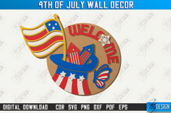 4th Of July Wall Decor Laser Cut, Patriotic Welcome Sign SVG Product Image 9