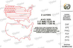 4th Of July Sign Laser Cut. Wall Decor. American Flag SVG Product Image 2