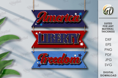 4th of July Wall decor Bundle Lasercut. Home Decor SVG Product Image 13