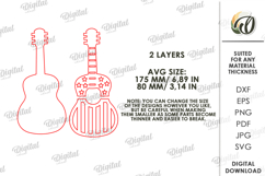 4th Of July Sign Laser Cut. Patriotic Wall Decor. Guitar SVG Product Image 2