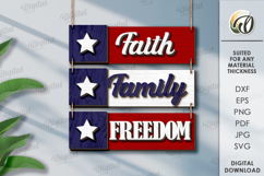 4th of July Wall decor Bundle Lasercut. Home Decor SVG Product Image 6