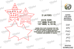 4th Of July Sign Laser Cut. Wall Decor. Patriotic Star SVG Product Image 2