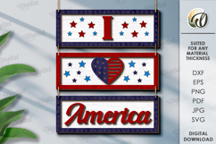 4th of July Wall decor Bundle Lasercut. Home Decor SVG Product Image 7