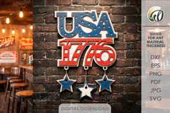 4th Of July Signs Bundle Laser Cut. Wall Decor SVG Product Image 8