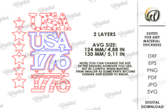 4th Of July Sign Laser Cut. Wall Decor. USA SVG Product Image 2