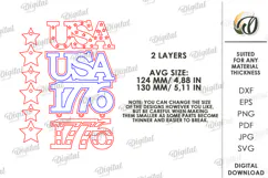 4th Of July Sign Laser Cut. Wall Decor. USA SVG Product Image 2