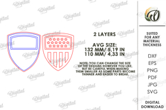 4th Of July Sign Laser Cut. Patriotic Shield Wall Decor SVG Product Image 2