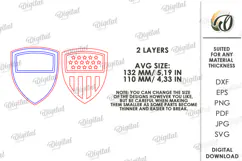 4th Of July Sign Laser Cut. Patriotic Shield Wall Decor SVG Product Image 2