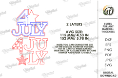 4th Of July Sign Laser Cut. Patriotic Wall Decor SVG Product Image 2