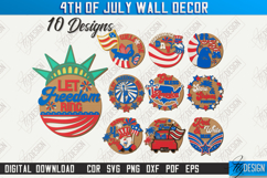 4th Of July Wall Decor Laser Cut, Patriotic Welcome Sign SVG Product Image 1