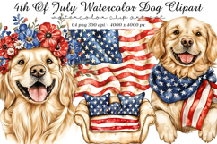 4th Of July Watercolor Dog Clipart Product Image 1