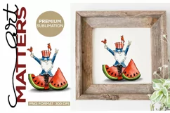4th of July Watermellon Gnome - Hand Painted - 300 DPI Product Image 1