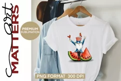4th of July Watermellon Gnome - Hand Painted - 300 DPI Product Image 2