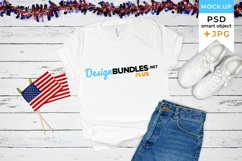 4th of July Mockup White t-shirt | Bella canvas mockup USA Product Image 1