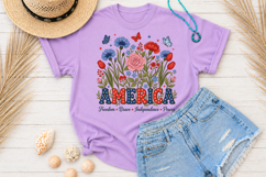 4th of July Wildflower Boho USA Independence Day PNG Product Image 2