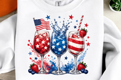 4th of July Wine Glasses PNG Sublimation Product Image 1