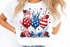 4th of July Wine Glasses PNG Sublimation Product Image 2