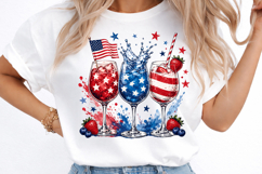 4th of July Wine Glasses PNG Sublimation Product Image 3