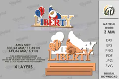4th Of July Word Stand Laser Cut. Patriotic Stand Decor SVG Product Image 2