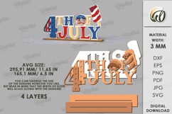 4th Of July Word Stand Laser Cut. Patriotic Stand Decor SVG Product Image 2