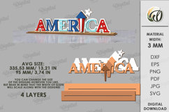 4th Of July Word Stand Laser Cut. Patriotic Stand Decor SVG Product Image 2