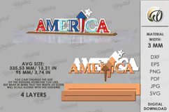 4th Of July Word Stand Laser Cut. Patriotic Stand Decor SVG Product Image 2