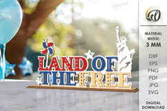 4th Of July Word Stand Laser Cut. Patriotic Stand Decor SVG Product Image 1