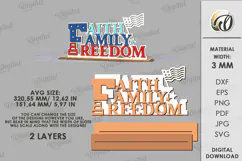 4th Of July Word Stand Laser Cut. Patriotic Stand Decor SVG Product Image 2