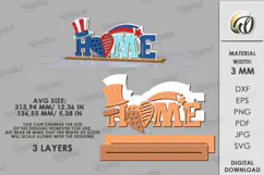 4th Of July Word Stand Laser Cut. Patriotic Stand Decor SVG Product Image 2