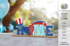 4th Of July Word Stand Laser Cut. Patriotic Stand Decor SVG Product Image 1