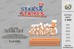 4th Of July Word Stand Laser Cut. Patriotic Stand Decor SVG Product Image 2