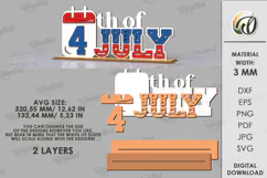 4th Of July Word Stand Laser Cut. Patriotic Stand Decor SVG Product Image 2