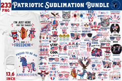 Patriotic sublimation bundle | 4th of July cliparts Product Image 1