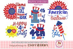4th of July machine embroidery applique bundle1 Product Image 1