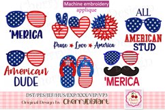 4th of July machine embroidery applique bundle1 Product Image 1