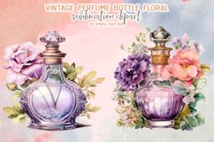 Vintage Perfume Bottles Floral Sublimation Clipart Product Image 5