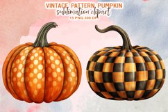 Vintage Pattern Pumpkin Sublimation Clipart Product Image 5