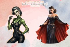 Vintage Pin-Up Halloween Girl Clipart Product Image 5