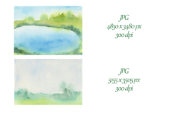 Abstract colorful watercolor landscapes Product Image 4