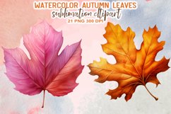 Watercolor Autumn Leaves Sublimation Clipart Product Image 5