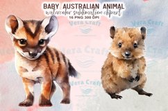 Baby Australian Animal Watercolor Sublimation Clipart Product Image 5