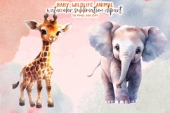 Watercolor Baby Wildlife Animal Sublimation Clipart Product Image 5