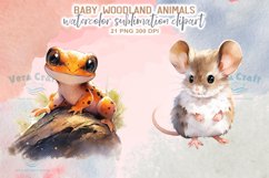 Watercolor Baby Woodland Animals Sublimation Clipart Product Image 5