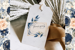 Navy Blue Floral Wedding Watercolor Clipart Product Image 4
